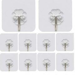 Hooks-Transparent Self Adhesive Hooks Hanger(Pack of 12)