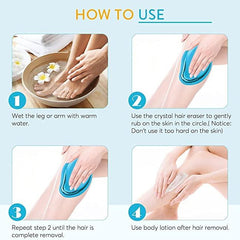 FLETIX Crystal Hair Eraser Stone, Painless Magic Crystal Hair Remover for Women Men, Hair Removal Eraser Exfoliator Tool for Arms Legs Back Bikini Body Any Part (Multicolor)